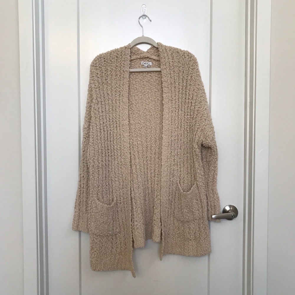 Cream Knit Cardigan with Pockets